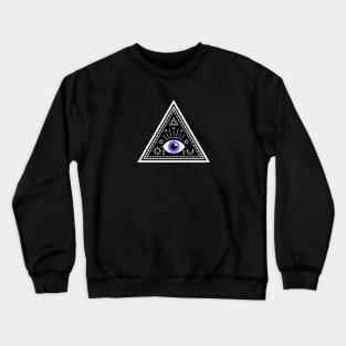 All Seeing eye - black out with purple Crewneck Sweatshirt